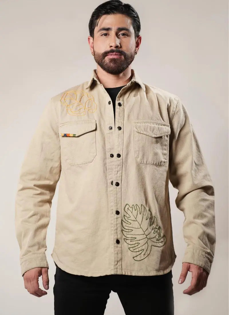 SOBRECAMISA MONSTERA CREAM SLIM BE LEGEND STORE